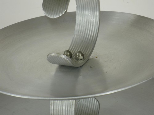 HAND WROUGHT ALUMINUM SERVING MULTI TEAR TRAY MID CENTURY MODERN - Picture 11 of 12