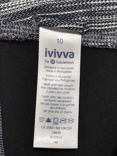 IVIVVA by Lululemon Strong Spirit Tight Kids Size 10 Space Dye Herringbone 25762 - Picture 5 of 6