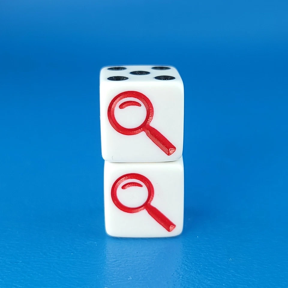 Clue Replacement Dice Magnifying Glass Icon Classic Mystery Game Piece A5826  - Image 3 of 4