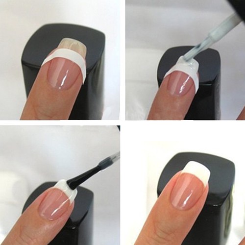 48 ADESIVE LUNETTE FRENCH PER x UNGHIE GUIDA ADESIVA TONDE MANICURE ti - Foto 5 di 7