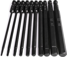 100Mm Extended Allen Wrench Drill Bit Set, PTSLKHN 10Pc Metric Hex Impact Driver
