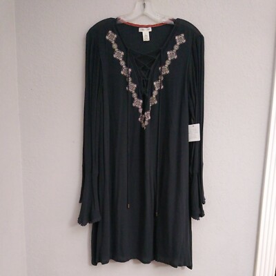 Clover And Scout Dress With Low Neckline And Bell Sleeves Size 1X NWT