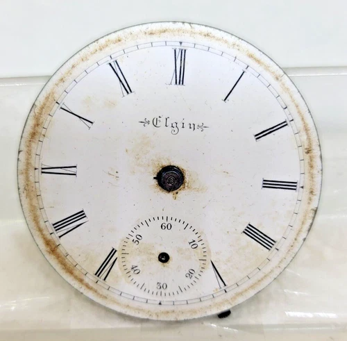 Antique 1901 ELGIN Hunter Case Pocket Watch Movement - 7 J-16 S ! For Parts !