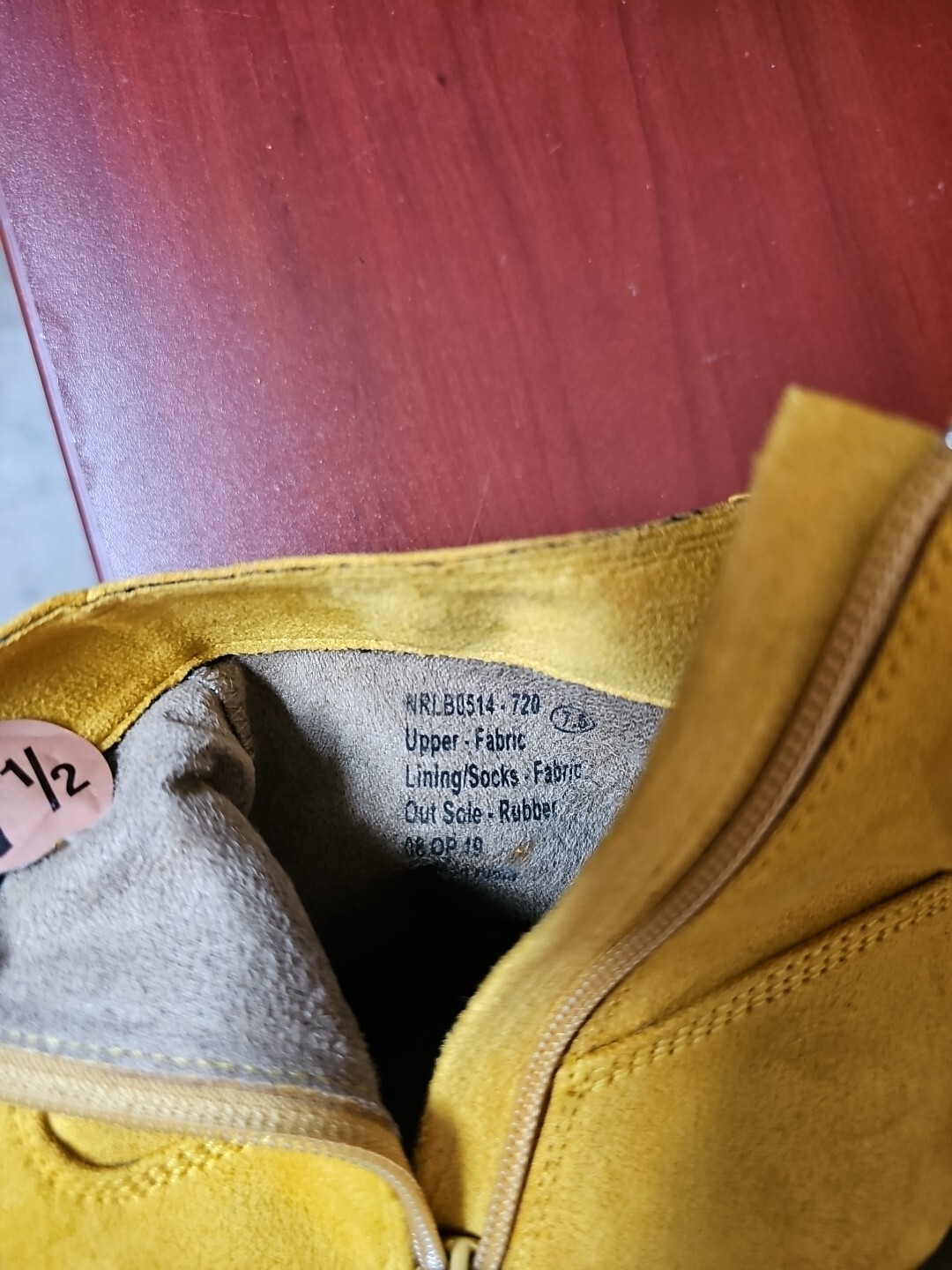 NOT RATED Women's Boots Yellow Color Upper Fabric Zipper Fringe Back.Size 7.5