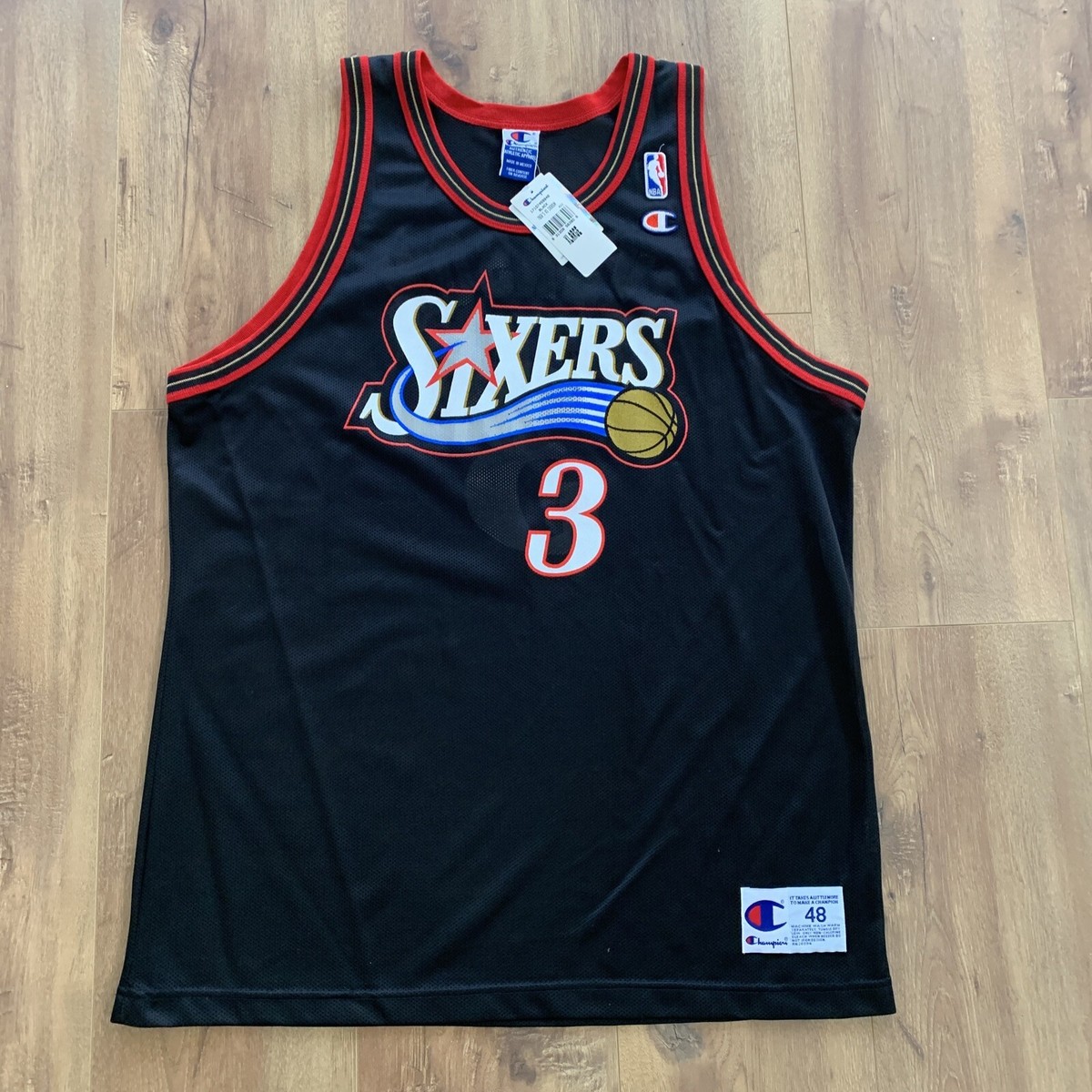NWT VTG Philadelphia 76ers Sixers Allen Iverson Champion Jersey