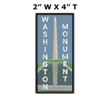 Washington Monument Patch Iron-On Embroidered Applique Travel Badge Souvenir