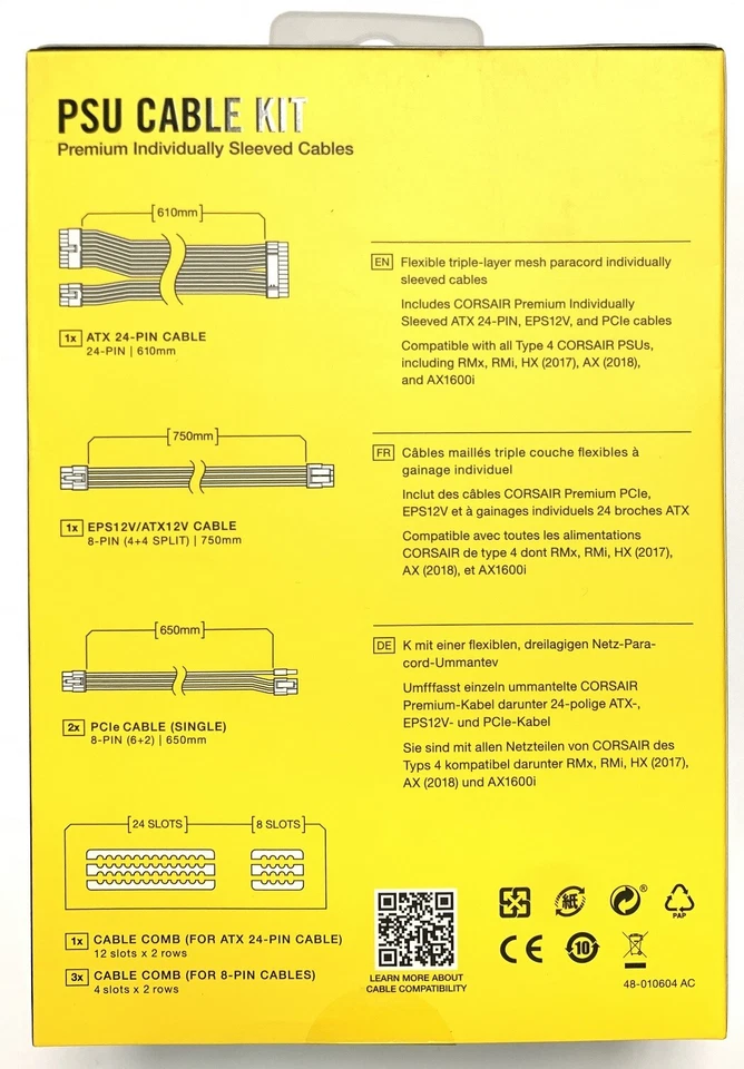 Corsair Individually Sleeved PSU Cables Starter Kit Type 4 Gen 4 - Blue / Black - Image 2 of 4