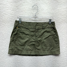 Y2K Vintage Low Rise Mini Skirt 6 8 27 28 Medium Army Green Cyber Fairy Grunge