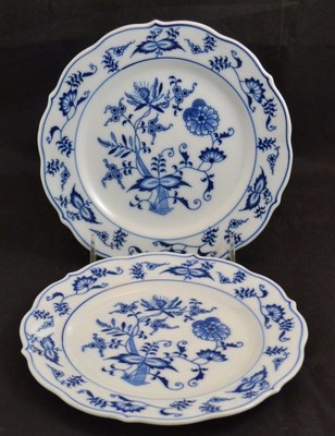 Blue Danube Older Banner Mark Blue Onion Set of 2 Bread Butter Plates