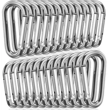 50/100pcs Aluminum Carabiner Key Chain Clips Hook 2" D Shape Spring Snap Lot