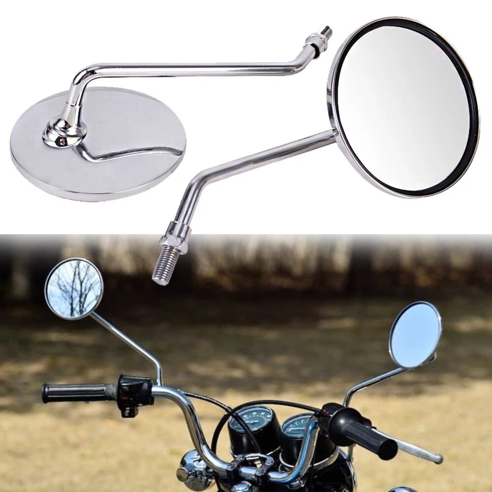 L&R Motorcycle Rearview Side Mirrors For Honda CB200-750 CL200-450 GL1000 CX500 - Image 3 of 4