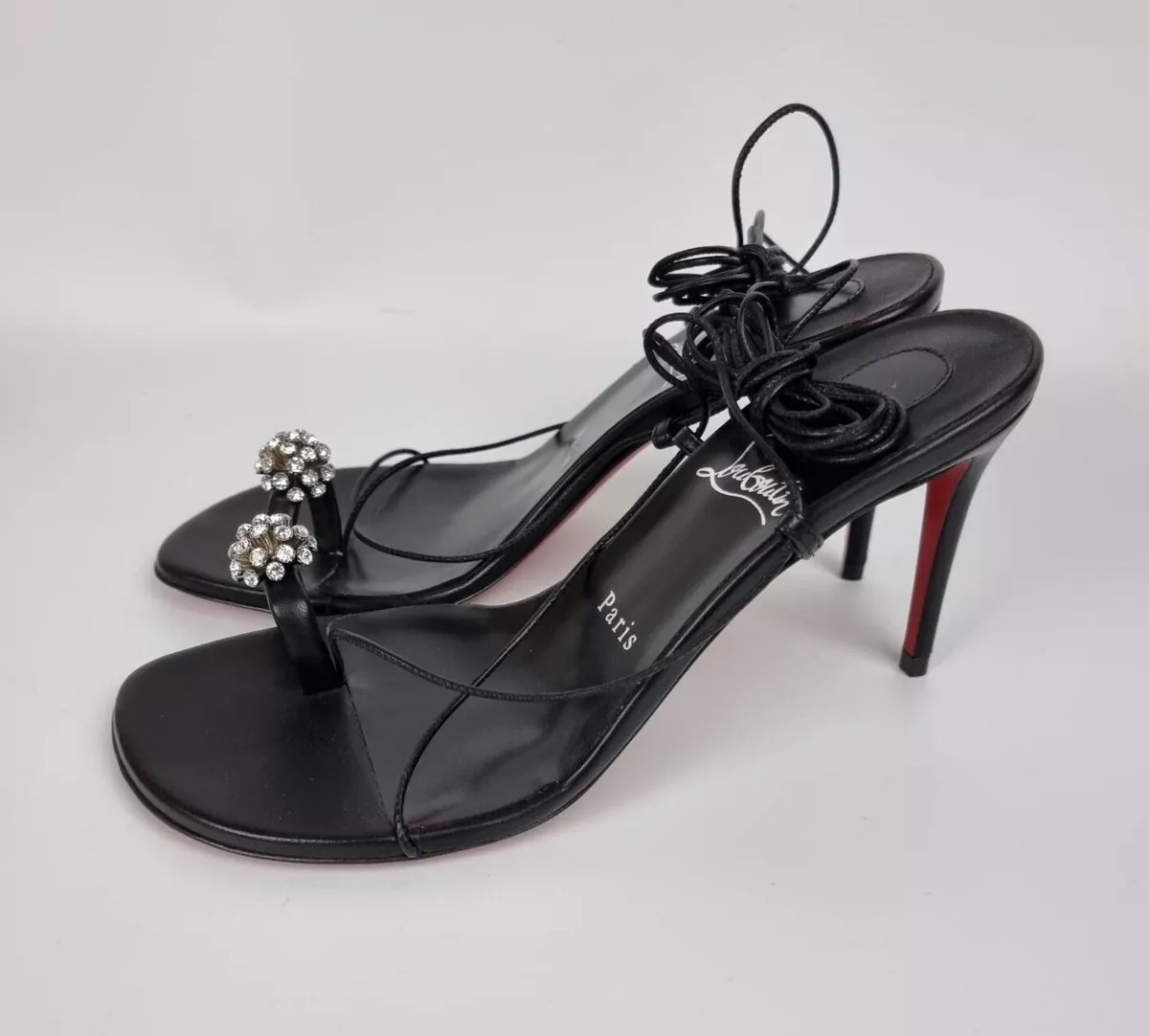 Christian louboutin black sandals sale