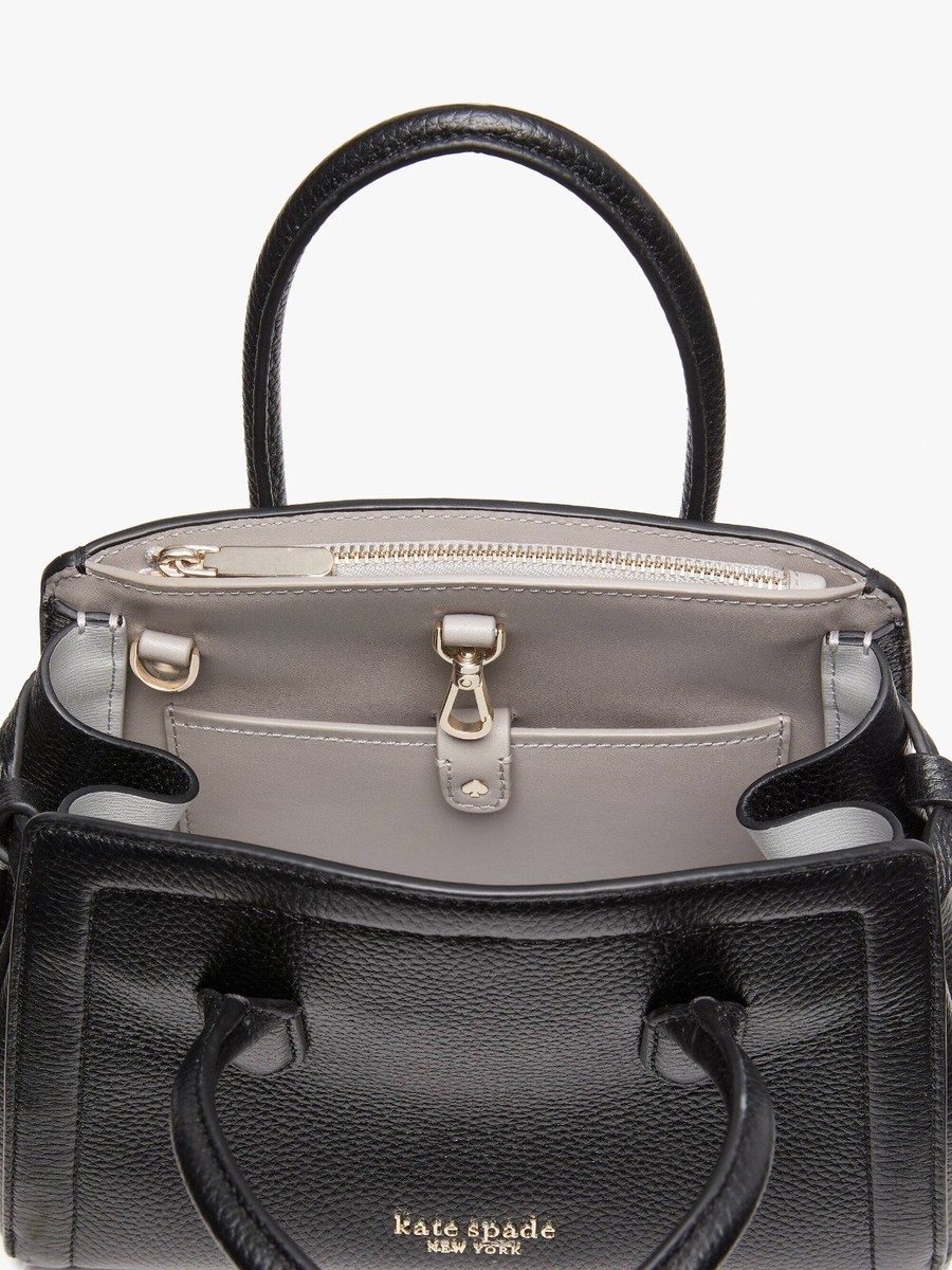 NWB Kate Spade Knott Mini Satchel Black Pebbled Leather