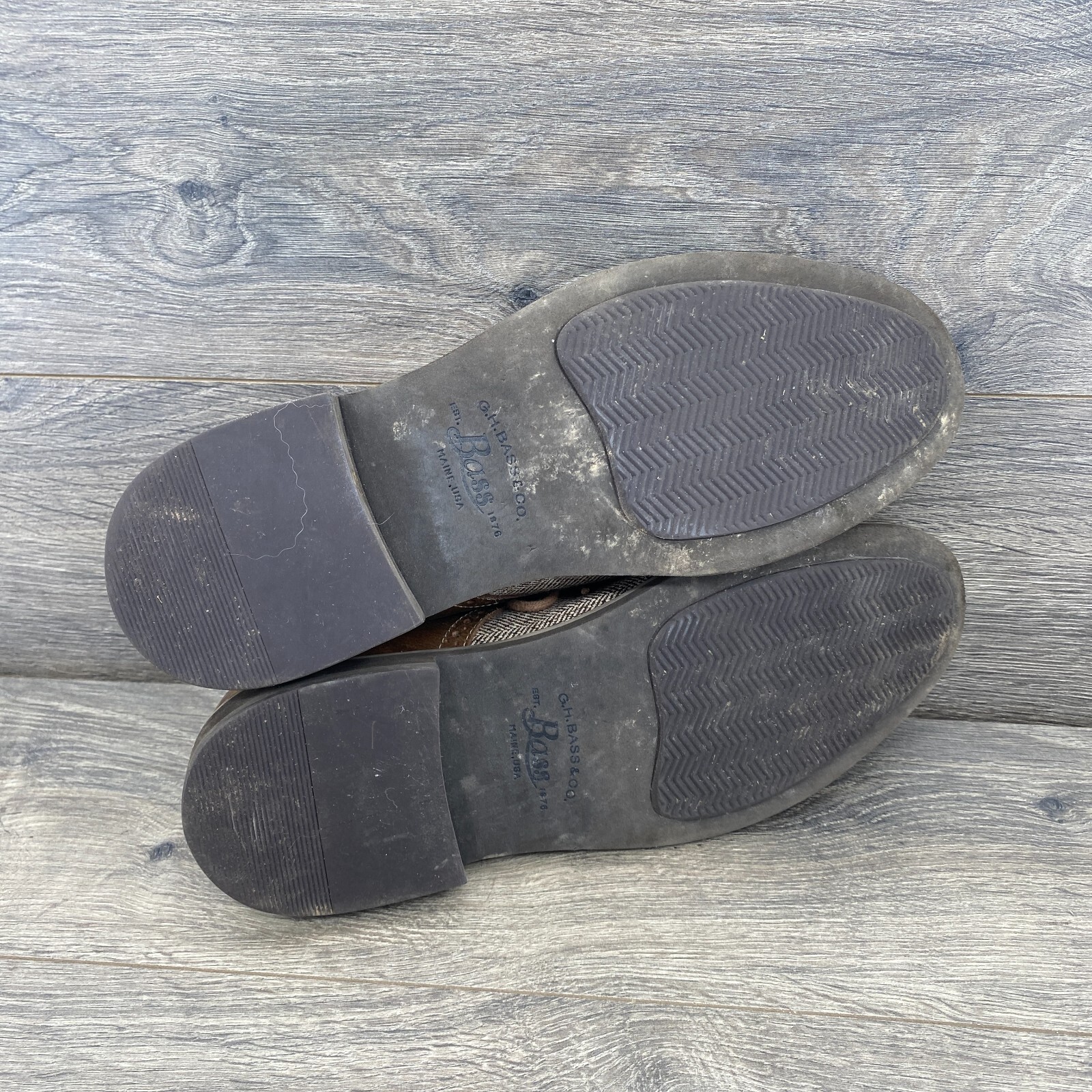 SAOLA Scarpe eleganti Oxford G H Bass & Co Howie pelle bordo erba da uomo taglia 11US marrone