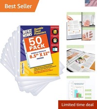 50 Pack Archival Safe Clear Sheet Protectors - PVC Free, Perfect for Storage