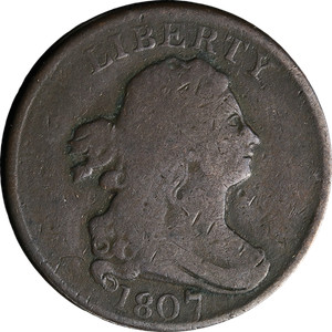 1807 Draped Bust Half Cent Nice VG C-1 R.2 Nice Eye Appeal Nice Strike
