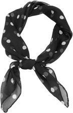 Polka Dot Chiffon Square Scarf for Women - Lightweight Neck Scarf, Head Wrap, Ke