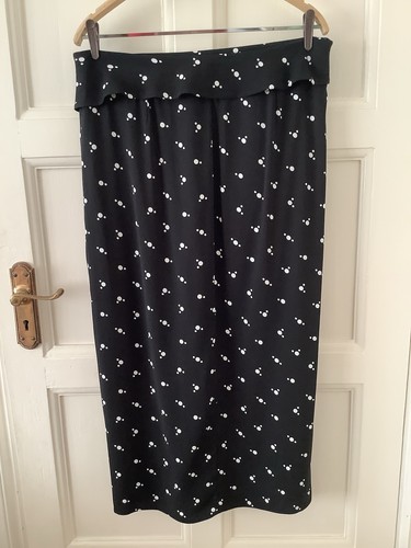 BNWT Self-Portrait Black Polka Dot Midi Stretch Slit Skirt UK14/US10 £345 - Picture 10 of 19