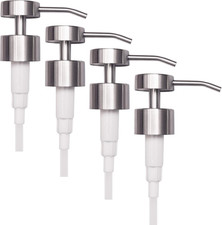 Brushed Nickel Stainless Steel Soap Lotion Dispenser Pumps - 4 Pack