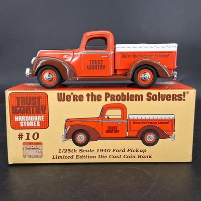 Trustworthy Hardware 1940 Ford Pickup Diecast 1:25 Scale Bank Truck LNIB