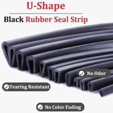 Rubber Seal Strip U-Shaped Black for Decorative Window/Door Table Edge Protector