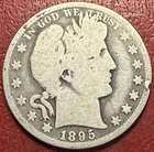 1895 Barber Silver Half Dollar. Free Shipping