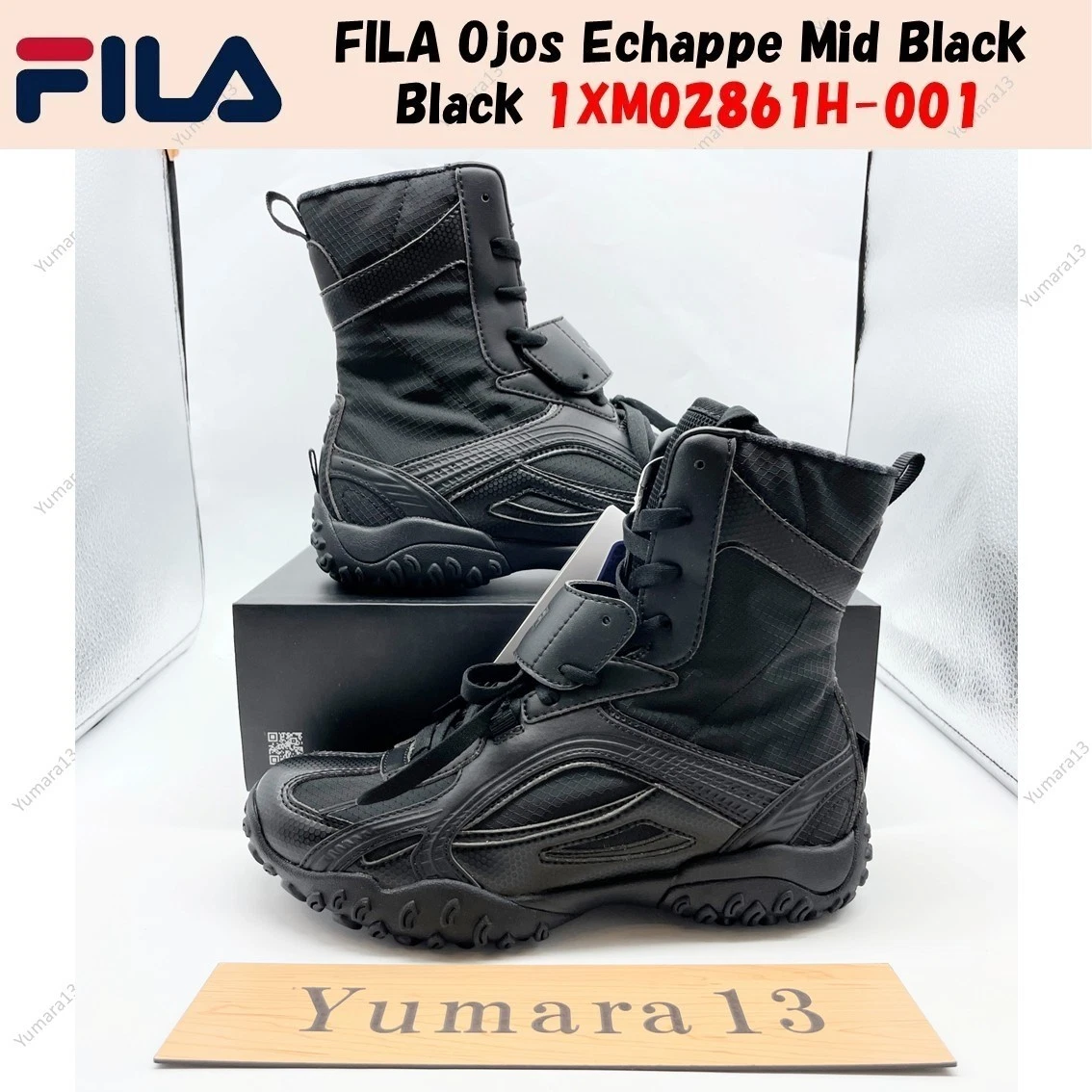 FILA Ojos Echappe Mid Black Black 1XM02861H 001 taglia uomo