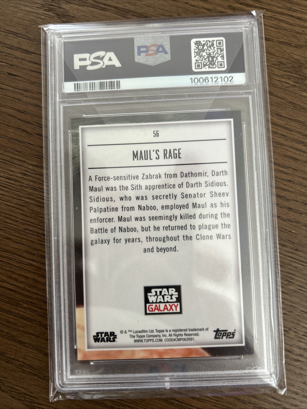 2023 Topps Chrome Star Wars Galaxy Maul’s Rage #56 Wave Parallel 72/99 PSA 10 view 2