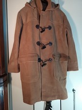 Vintage wool cashmere classic beige hood toggle Duffel coat 42R 44R