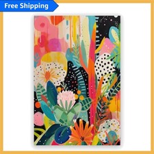 Colorful 12x18 Graffiti Floral Wall Art - Stunning Canvas Print Unframed