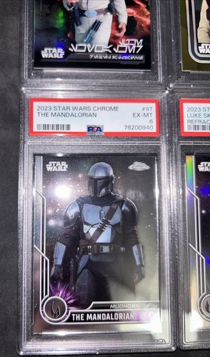 Star Wars Cards Topps Chrome Han Solo Mandalorian Luke Skywalker /99 PSA Slabs - Picture 10 of 24