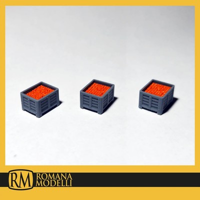 RÖMISCHE MODELLE 50177 - Große Kisten mit Orangen Spur HO 1:87