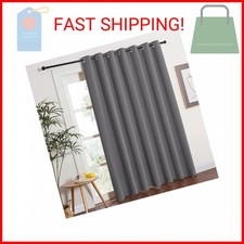 NICETOWN Grey Blackout Patio Sliding Door Curtains 84 inch Length, Grommet Room