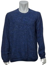 MARKS SPENCER Mens 100 Cotton Pull Over Navy Mix Round Neck Jumper UK 2XL