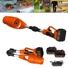 21V Foldable Cordless Leaf Blower 2* Battery Strong Wind for Lawn Garden Powerfu