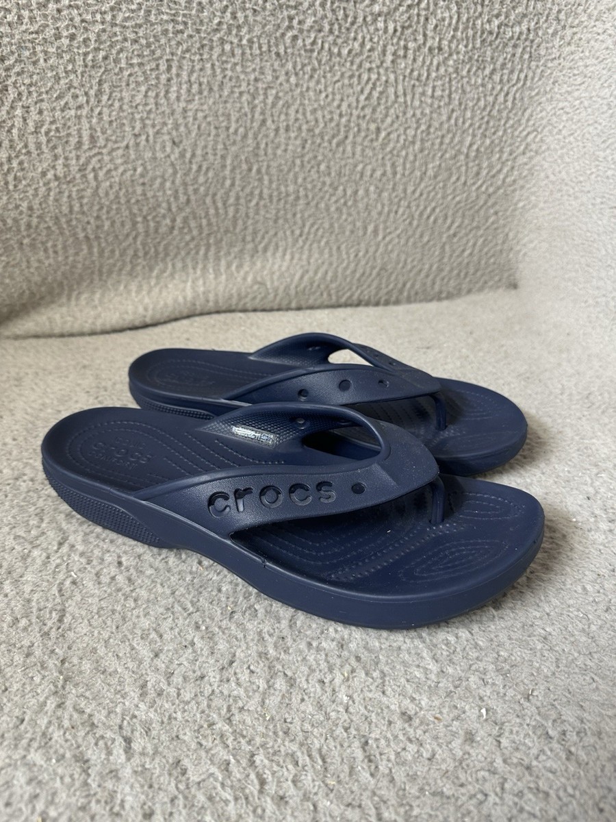 Crocs Athens Flip Flops Navy Blue Sandals Men's 10 Comfort Slip On