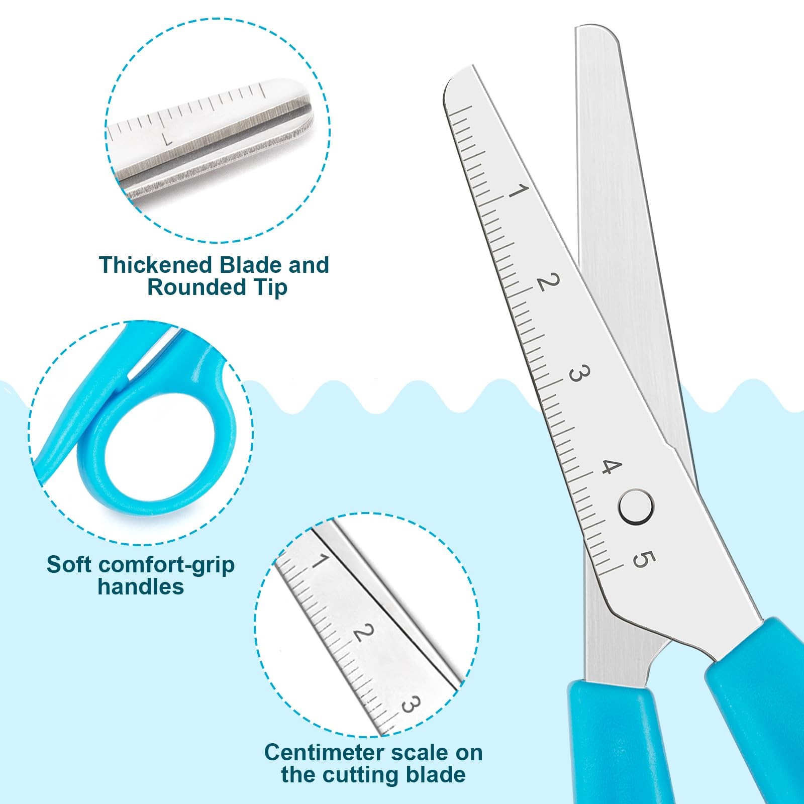 50 Pack Kids Scissors, 5 Inch Scissors Bulk for School, Blunt Tip ...