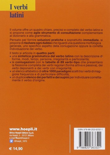 Piero Mandressi I verbi latini. Regolari, deponenti, irregol (Libro) (UK IMPORT) - Picture 2 of 2