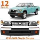 Front Bumper Textured & Headlight Kit Set of 12 For 1998-2000 Toyota Tacoma
