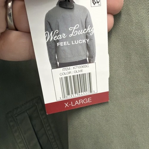 Men's XL Green LUCKY BRAND FULL ZIP Bomber Jacket, 3-pockets, BRAND NEW WITH TAG image 3
