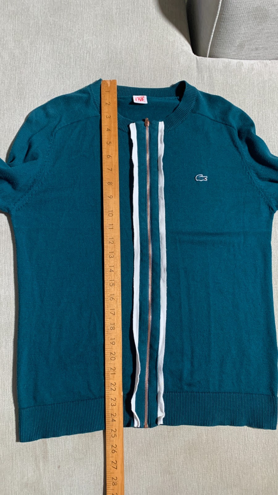 Lacoste Live Zip Up Cardigan Medium Mens Green Cotton Casuals Terraces Mods thumbnail 12