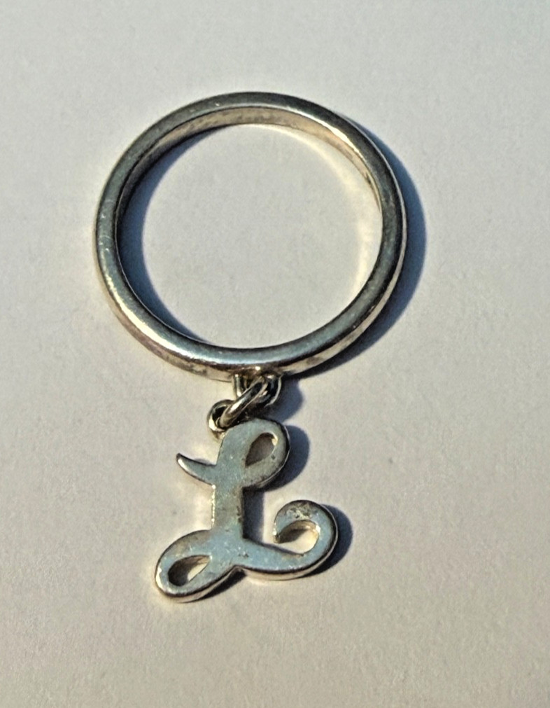 James Avery dangle ring  Letter  L Script  silver… - image 1