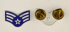 USAF SENIOR AIRMAN E4 ENAMELED PIN DRESS COLLAR RANK FORCE ISSUE SET OF 2