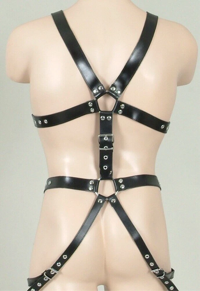 ZADO Leder Herren Harness - verstellbarer Einteiler mit Lederriemen für Männer - Bild 4 von 4