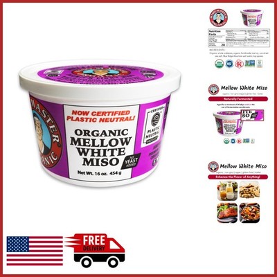 16 oz Organic Mellow White Miso Paste Gluten-Free Vegan for Cooking and Baking