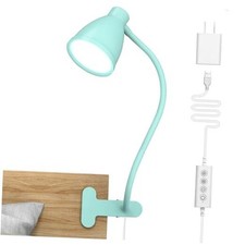 Desk Lamp with Clamp, 10W 38 LED Clip on Light, 5 Color 10 Brightness Teal