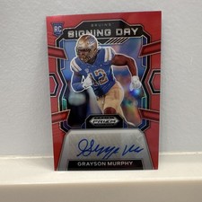 Panini 2024 Prizm Draft Signing Day Grayson Murphy Red Prizm Auto RC /199