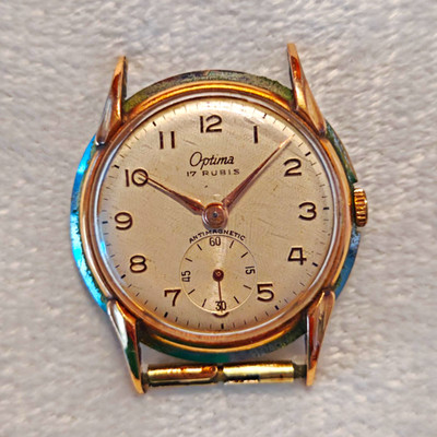 Optima 17 Rubis herren uhr handaufzug 17 steine antimagnetisch 32mm