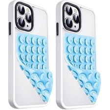 Anteel 2 Pack Double Sided Silicone Suction Cup Phone Case Mount, Hands-Free ...