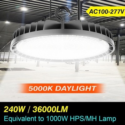 KUKUPPO 240 Watts IP65 Warehouse Work Shop Lights UFO LED High Bay Light Fixture